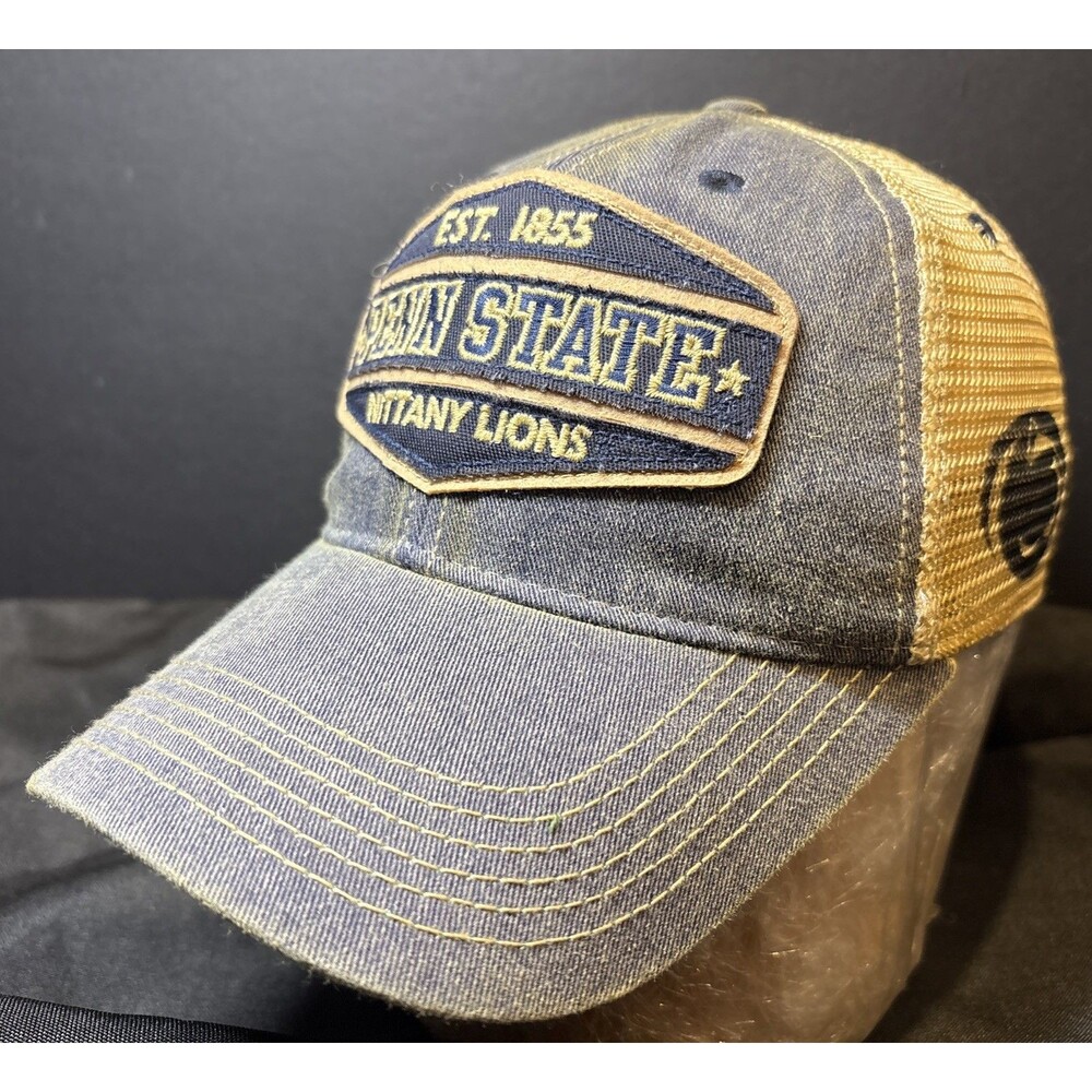 NEW NWOT Legacy Penn State Nittany Lions Hat Snapback Denim / Gold Truckers Cap